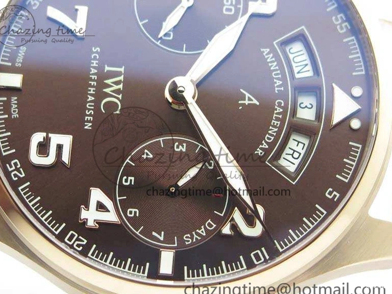 MIROTIME 0226 Popular Big Pilot Real PR IW502706 RG YLF 1:1 Best Edition Brown Dial On Calfskin Strap A 7223